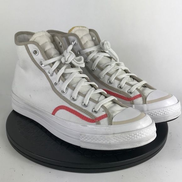Converse Chuck 70 Hi White Canvas Shoes 171408C Men’s Size 10.5 - Picture 3 of 12